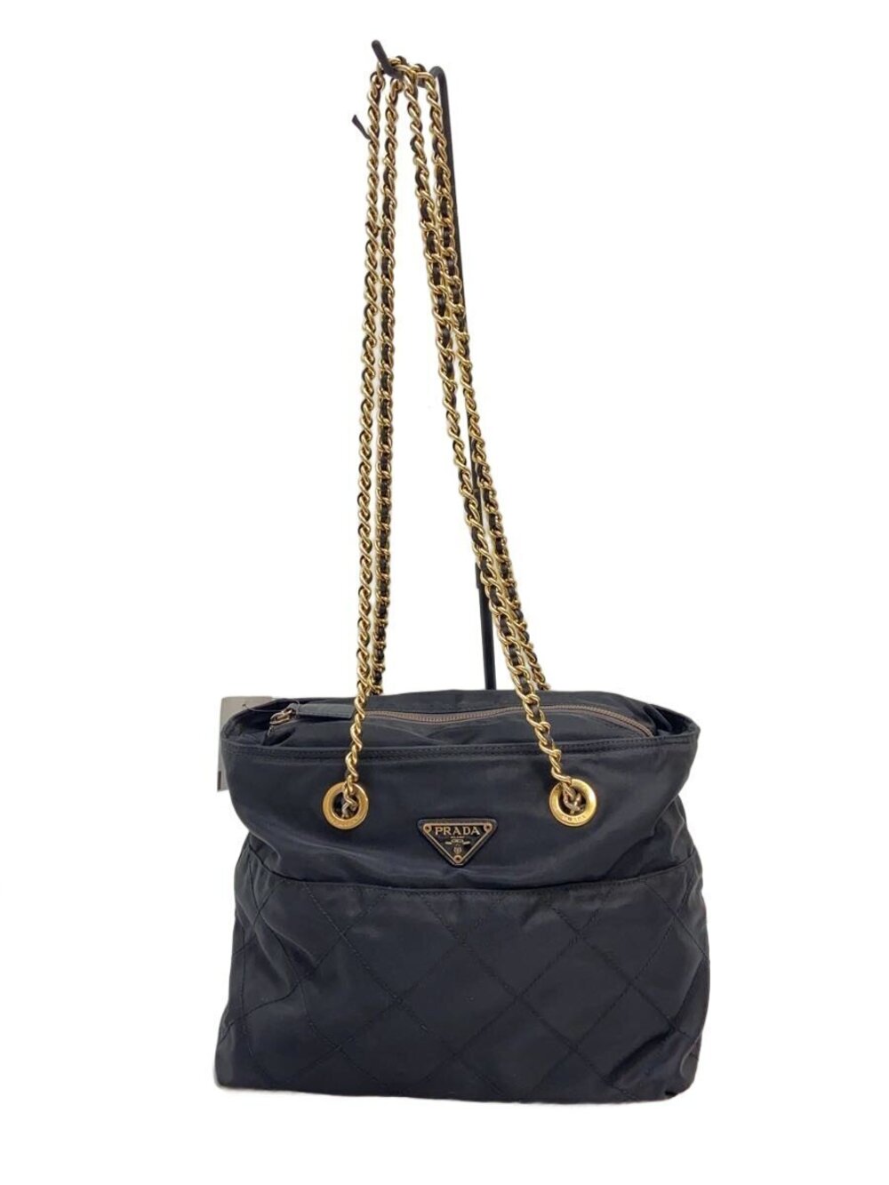 Prada Tessuto Saffiano Leather Shoulder Bag Black